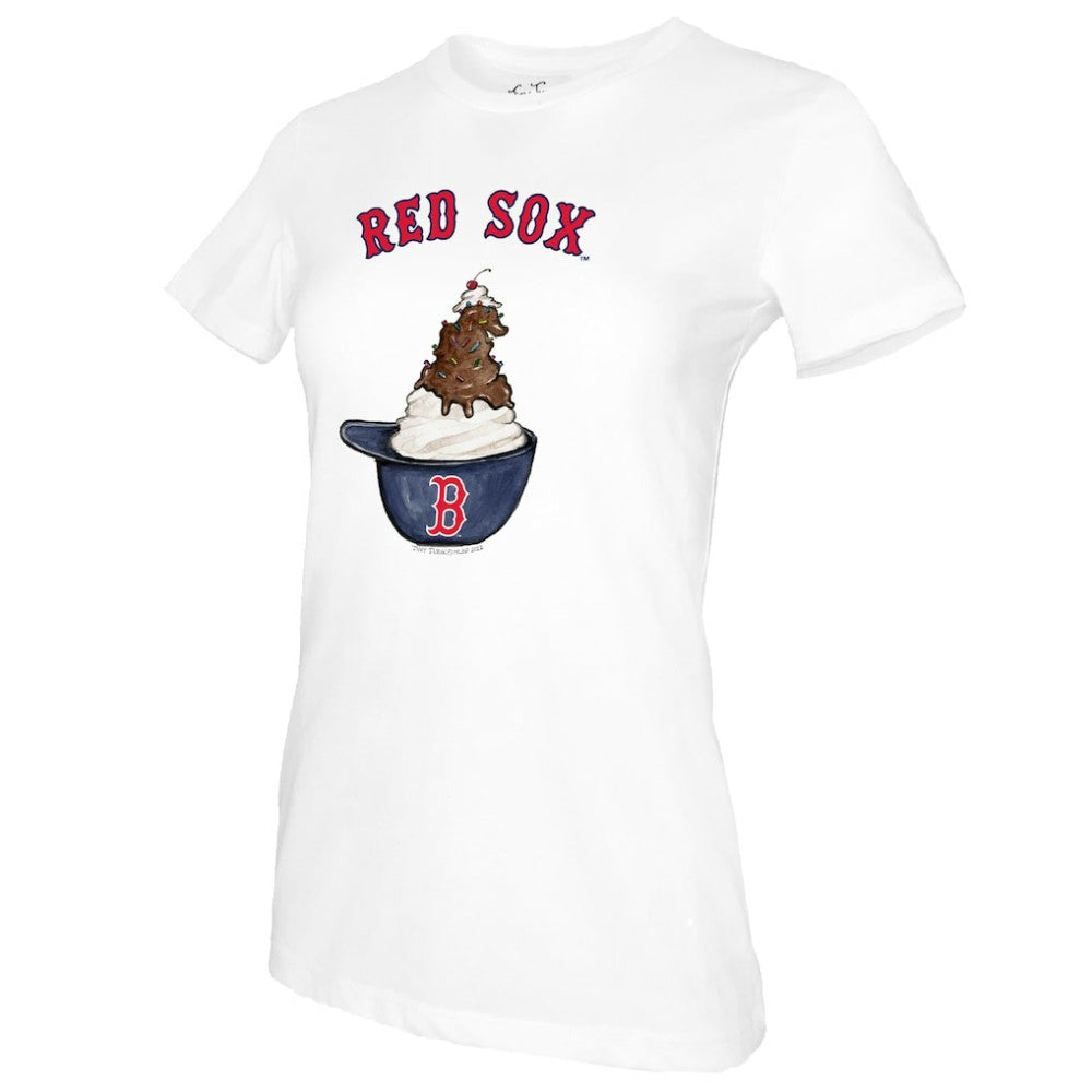 Boston Red Sox Tiny Turnip Women's Sundae Helmet T-Shirt - MLB