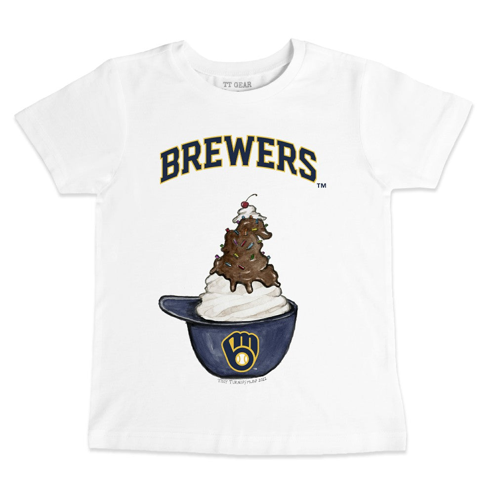 Milwaukee Brewers Tiny Turnip Youth Sundae Helmet T-Shirt - MLB