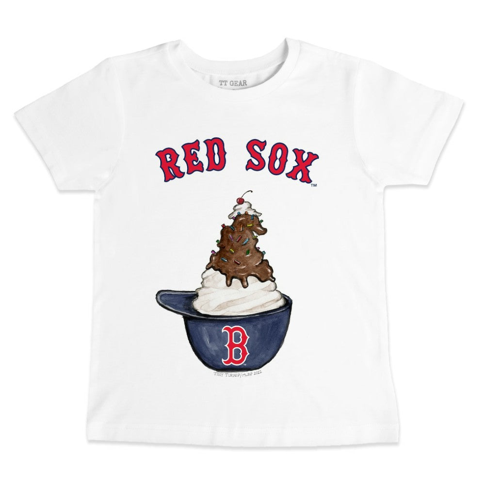 Boston Red Sox Tiny Turnip Youth Sundae Helmet T-Shirt - MLB