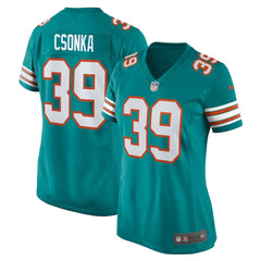 Larry Csonka Miami Dolphins Women's Retired Player Jersey Aqua | Nike for Sale