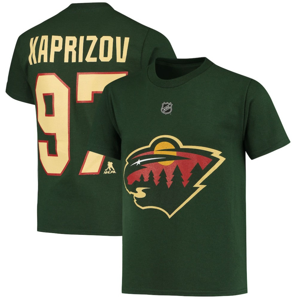 Kirill Kaprizov Minnesota Wild Youth Player Name & Number T-Shirt - Green - NHL