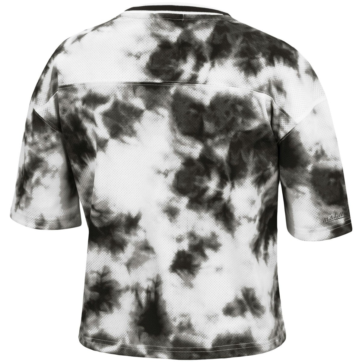 Toronto Raptors Women's Hardwood Classics Tie-Dye Cropped T-Shirt Black/White - NBA