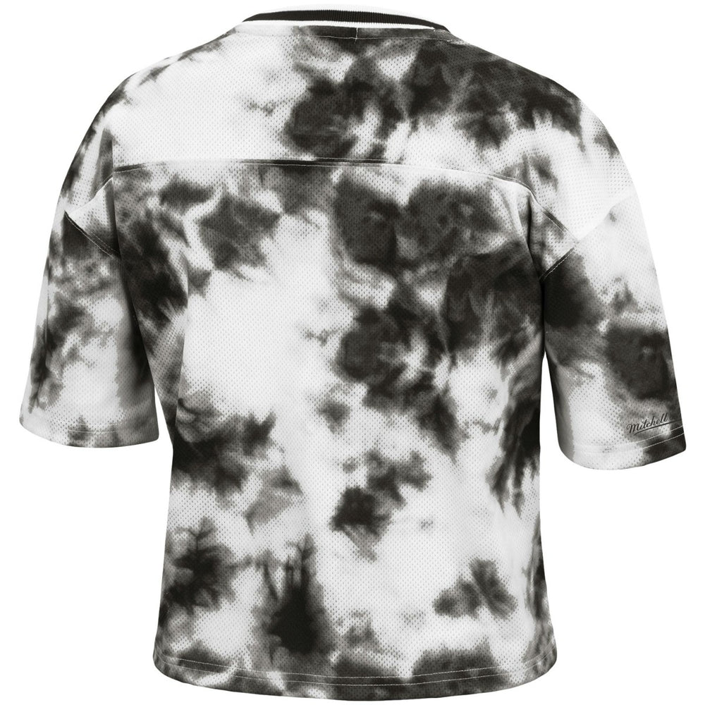 Toronto Raptors Women's Hardwood Classics Tie-Dye Cropped T-Shirt Black/White - NBA