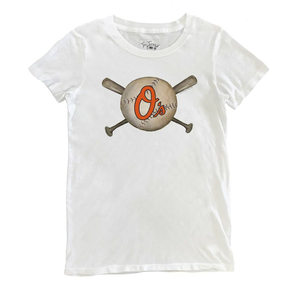 Baltimore Orioles Tiny Turnip Women's Baseball Crossbats T-Shirt - MLB