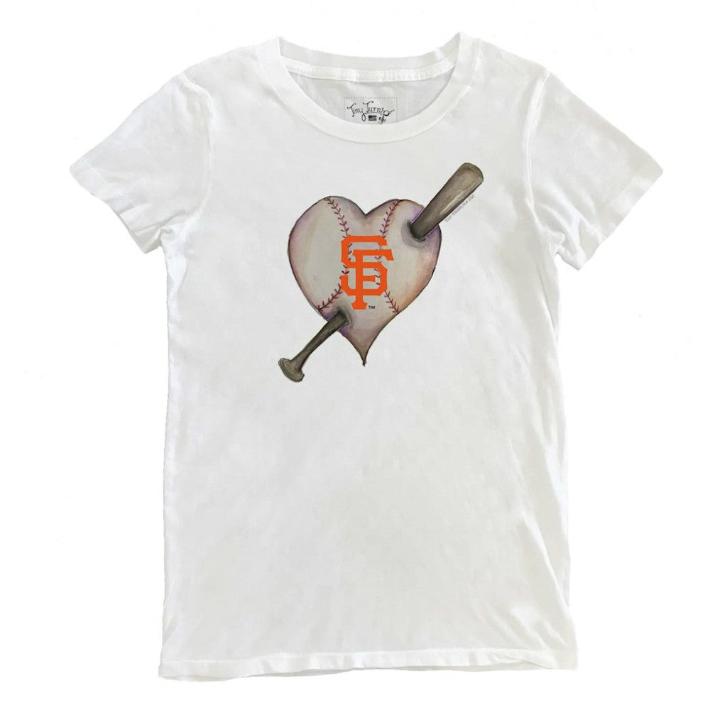 San Francisco Giants Tiny Turnip Women's Heart Bat T-Shirt - MLB
