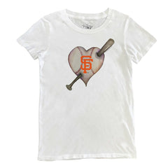 San Francisco Giants Tiny Turnip Women's Heart Bat T-Shirt - MLB