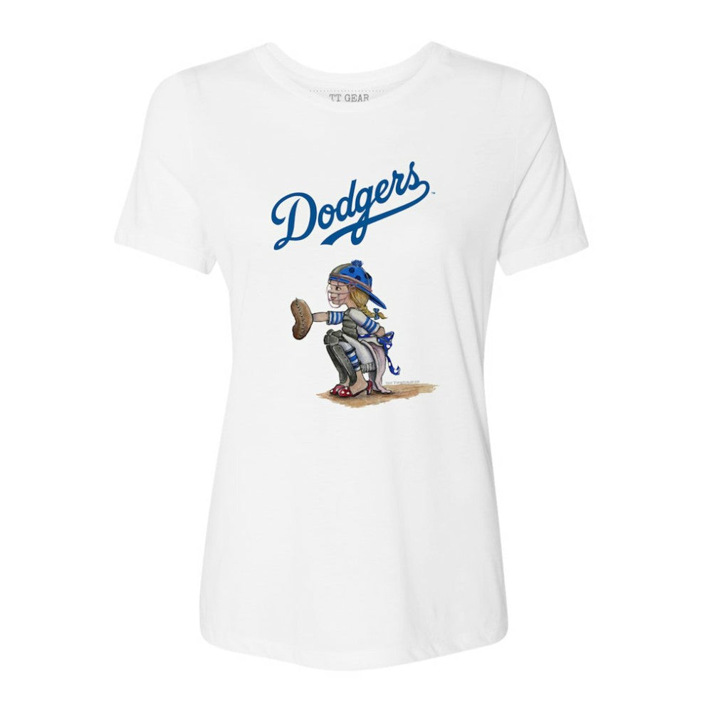 Los Angeles Dodgers Tiny Turnip Women's Kate the Catcher T-Shirt - MLB