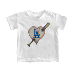 Los Angeles Dodgers Tiny Turnip Youth Heart Bat T-Shirt - MLB