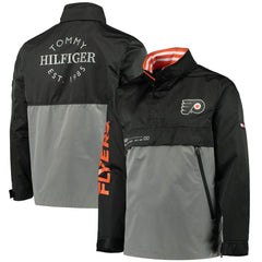 Philadelphia Flyers Tommy Hilfiger Anorak Quarter-Zip Hoodie Jacket - Black/Gray - NHL