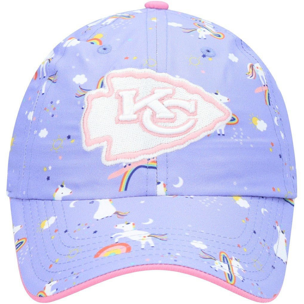 Kansas City Chiefs '47 Girls Preschool Unicorn Clean Up Adjustable Hat Purple | 47 brand