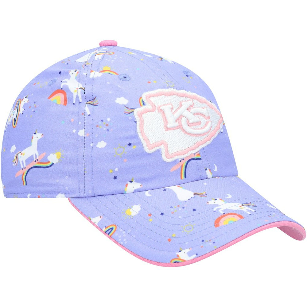 Kansas City Chiefs '47 Girls Preschool Unicorn Clean Up Adjustable Hat Purple | 47 brand