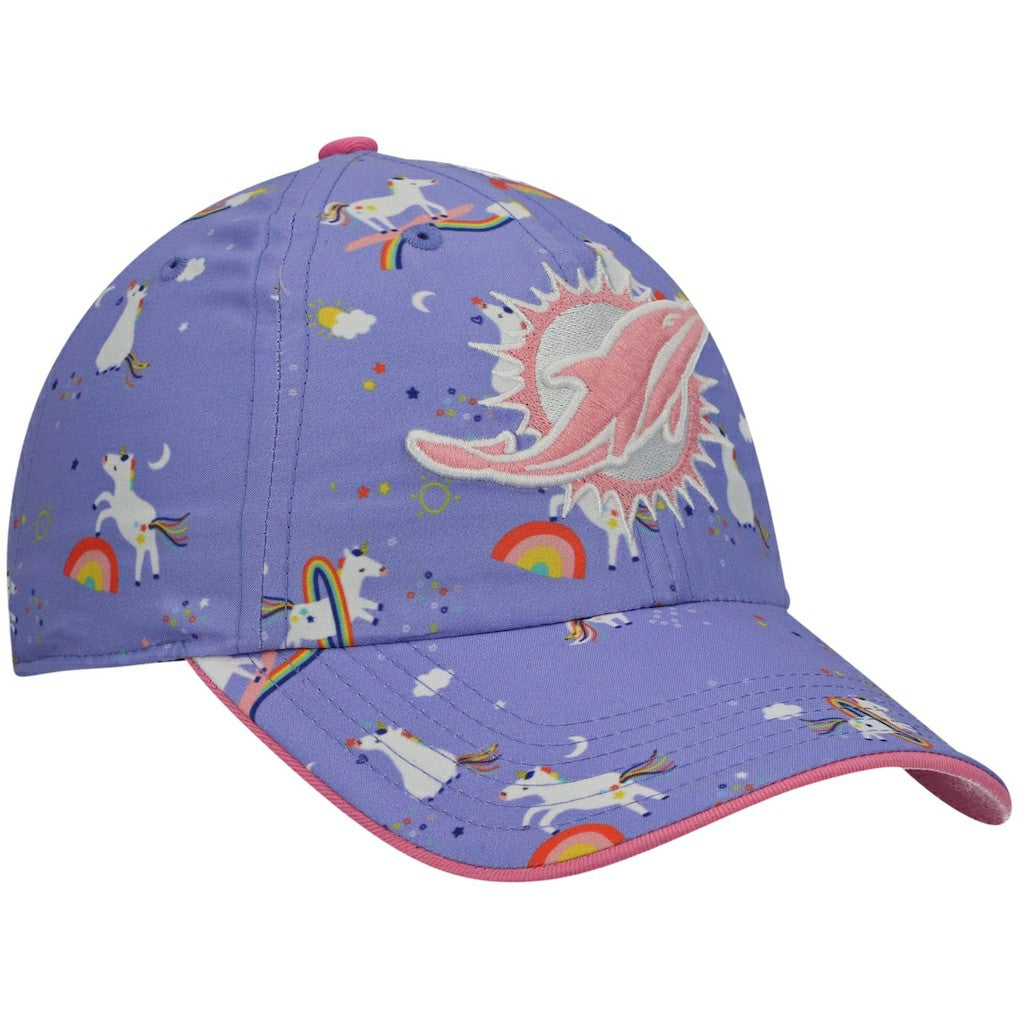 Miami Dolphins '47 Girls Preschool Unicorn Clean Up Adjustable Hat Purple | 47 brand
