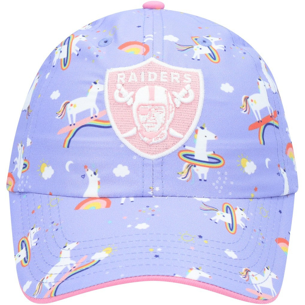 Las Vegas Raiders '47 Girls Preschool Unicorn Clean Up Adjustable Hat Purple | 47 brand