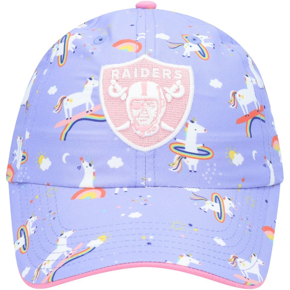 Las Vegas Raiders '47 Girls Preschool Unicorn Clean Up Adjustable Hat Purple | 47 brand