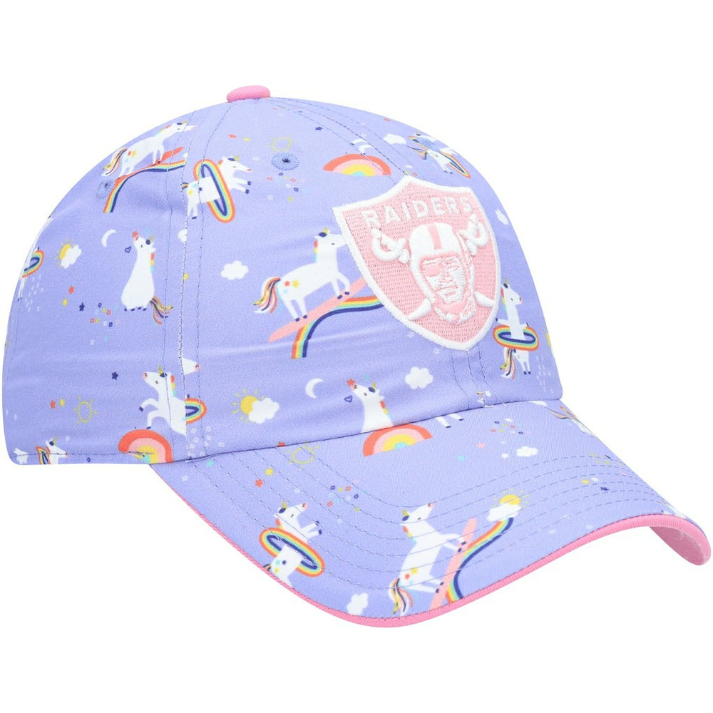 Las Vegas Raiders '47 Girls Preschool Unicorn Clean Up Adjustable Hat Purple | 47 brand