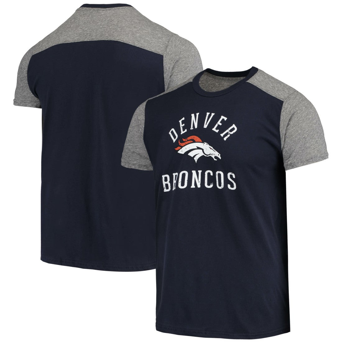 Denver Broncos Majestic Threads Field Goal Slub T-Shirt Navy/Gray | NFL