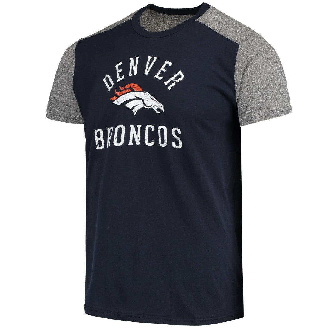 Denver Broncos Majestic Threads Field Goal Slub T-Shirt Navy/Gray | NFL