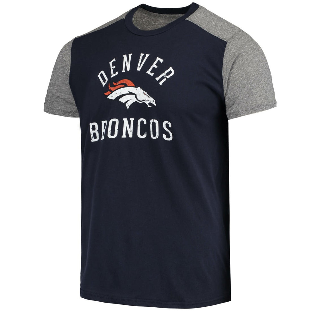 Denver Broncos Majestic Threads Field Goal Slub T-Shirt Navy/Gray | NFL