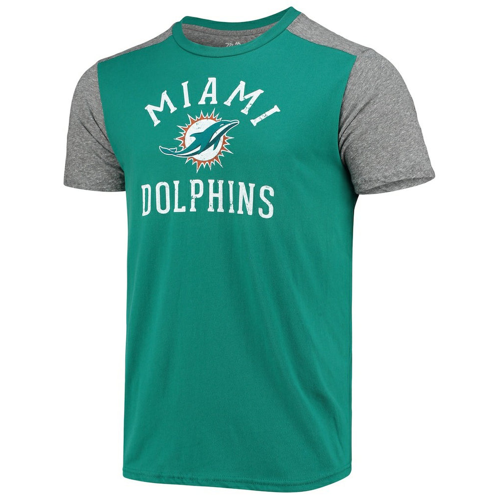 Miami Dolphins Majestic Threads Field Goal Slub T-Shirt Aqua/Gray | NFL