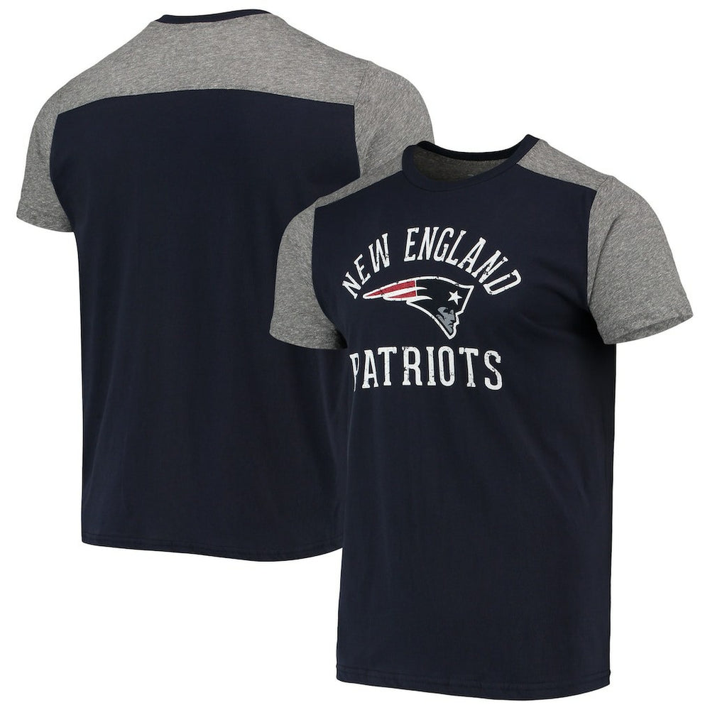 New England Patriots Majestic Threads Field Goal Slub T-Shirt Navy/Gray | NFL