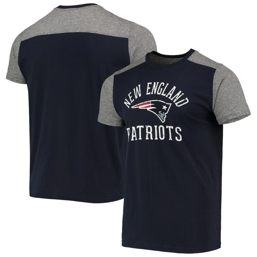 New England Patriots Majestic Threads Field Goal Slub T-Shirt Navy/Gray | NFL