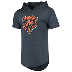 Chicago Bears Majestic Threads Primary Logo Tri-Blend Hoodie T-Shirt Navy | NFL