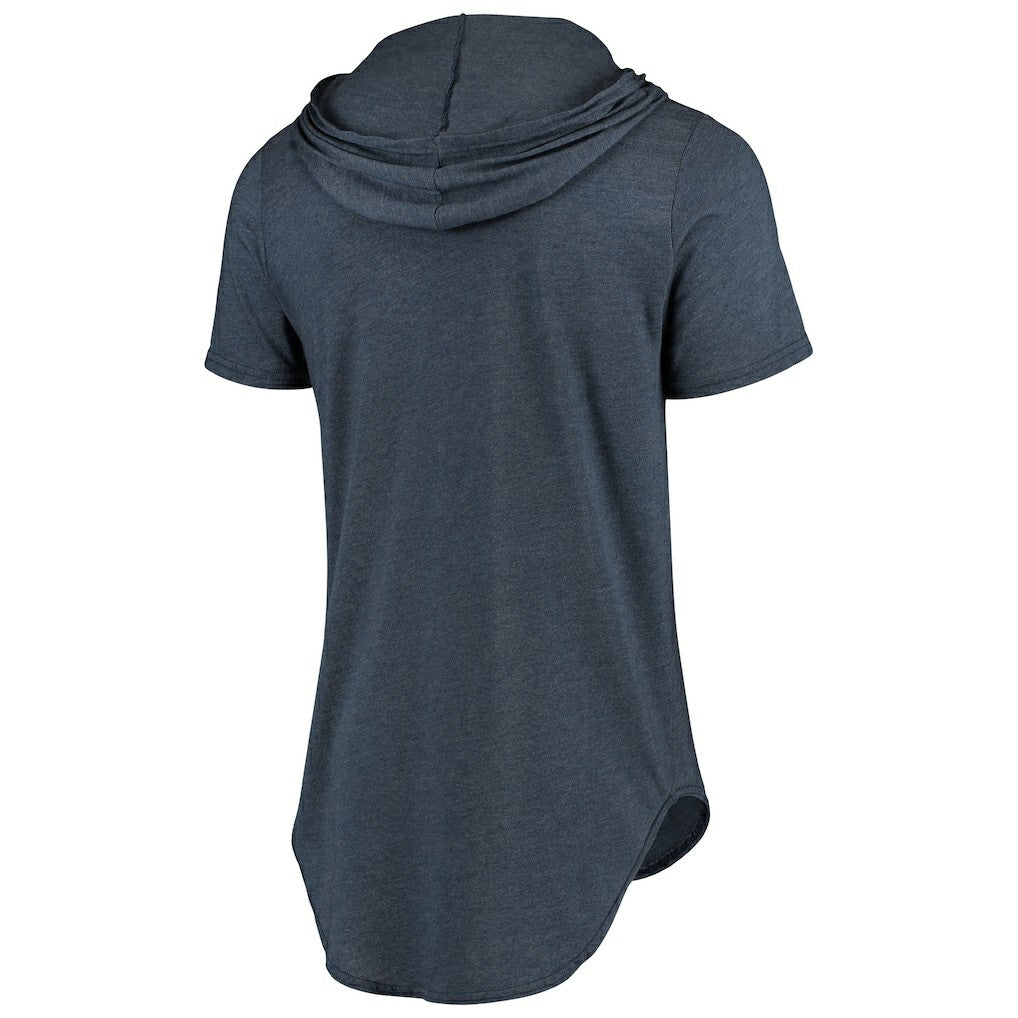 Chicago Bears Majestic Threads Primary Logo Tri-Blend Hoodie T-Shirt Navy | NFL