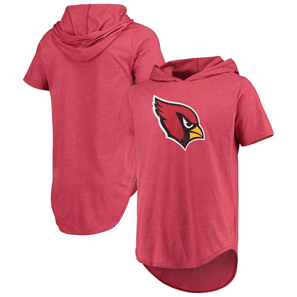 Arizona Cardinals Majestic Threads Primary Logo Tri-Blend Hoodie T-Shirt Cardinal | NFL