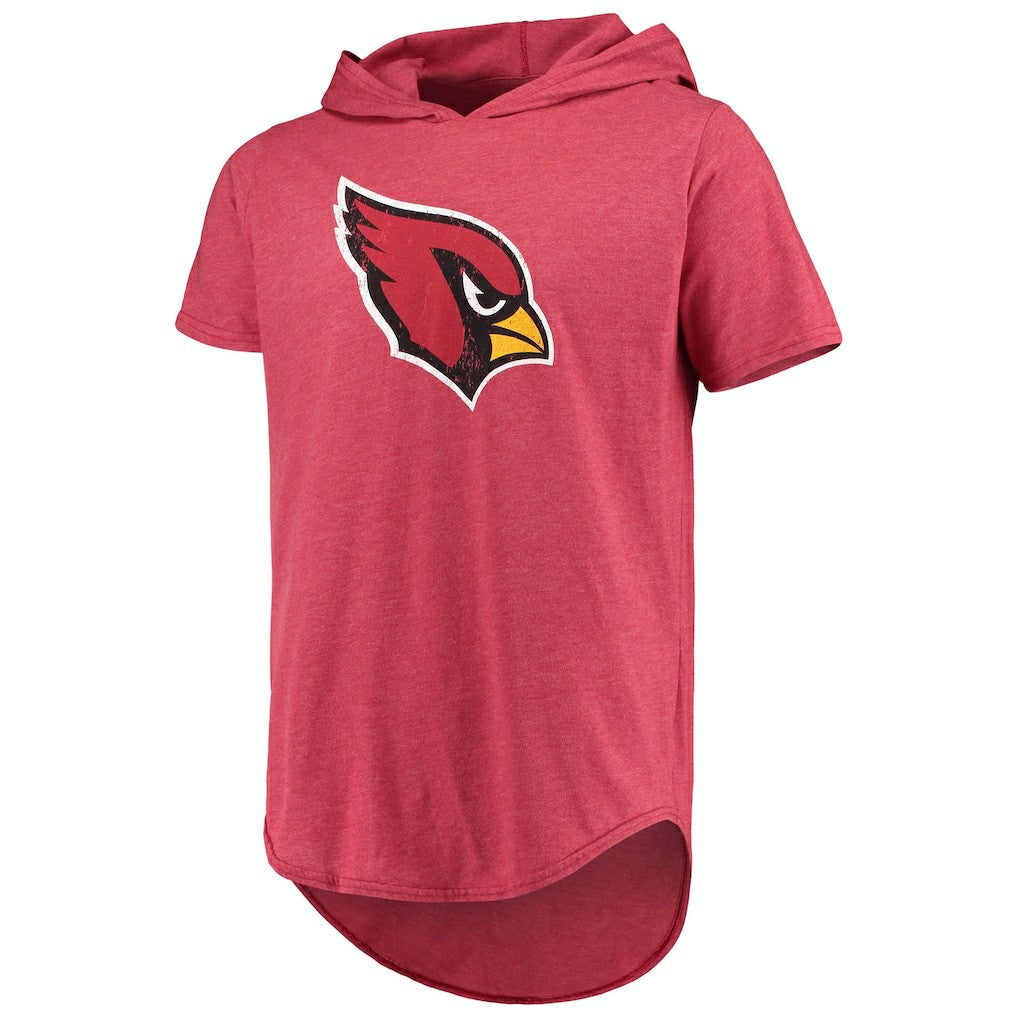 Arizona Cardinals Majestic Threads Primary Logo Tri-Blend Hoodie T-Shirt Cardinal | NFL