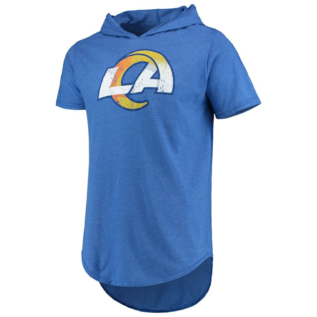 Los Angeles Rams Majestic Threads Primary Logo Tri-Blend Hoodie T-Shirt Royal | NFL