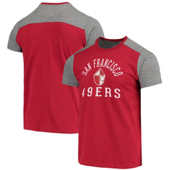 San Francisco 49ers Majestic Threads Gridiron Classics Field Goal Slub T-Shirt Scarlet/Heathered Gray | NFL