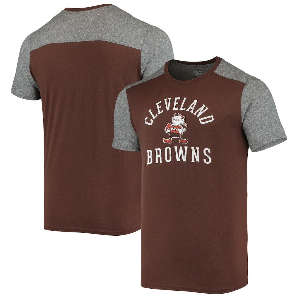 Cleveland Browns Majestic Threads Brownie The Elf Gridiron Classics Field Goal Slub T-Shirt Brown/Heathered Gray | NFL