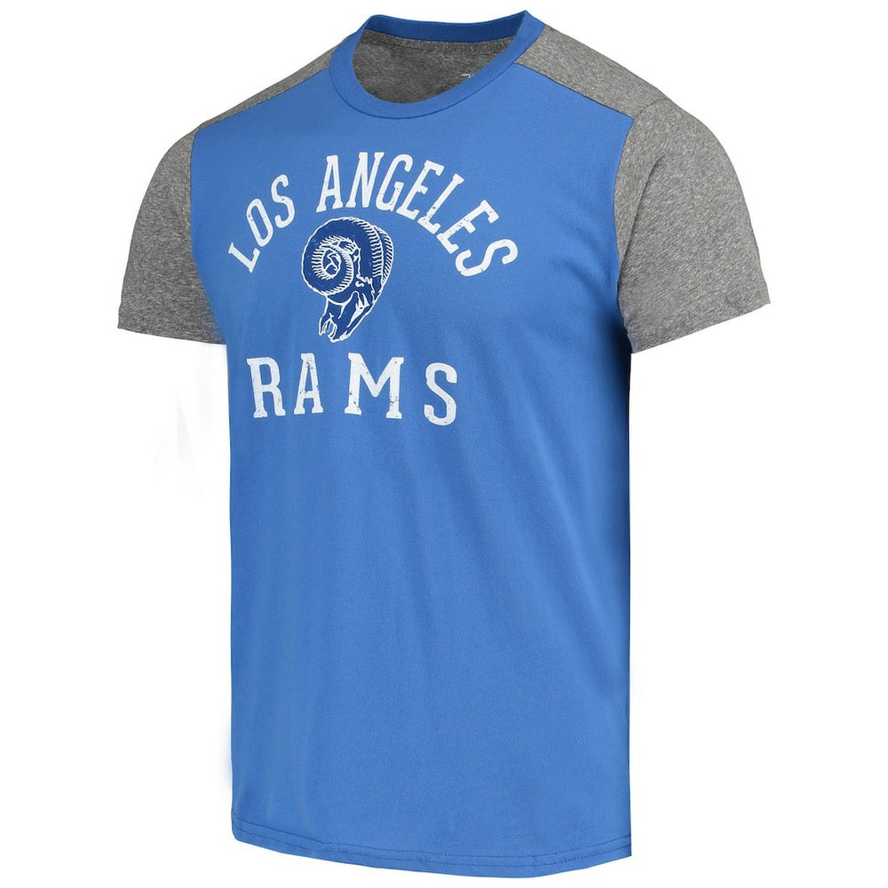 Los Angeles Rams Majestic Threads Gridiron Classics Field Goal Slub T-Shirt Royal/Heathered Gray | NFL