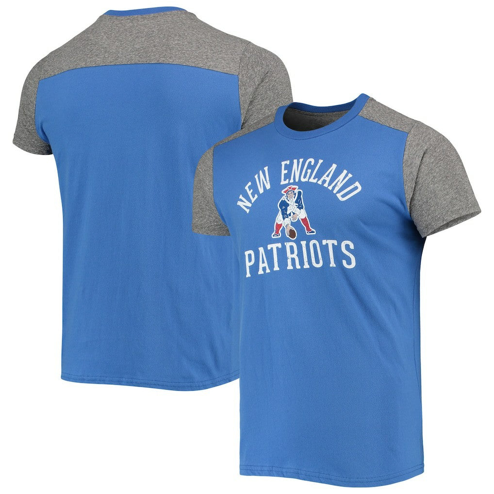 New England Patriots Majestic Threads Gridiron Classics Field Goal Slub T-Shirt Royal/Heathered Gray | NFL
