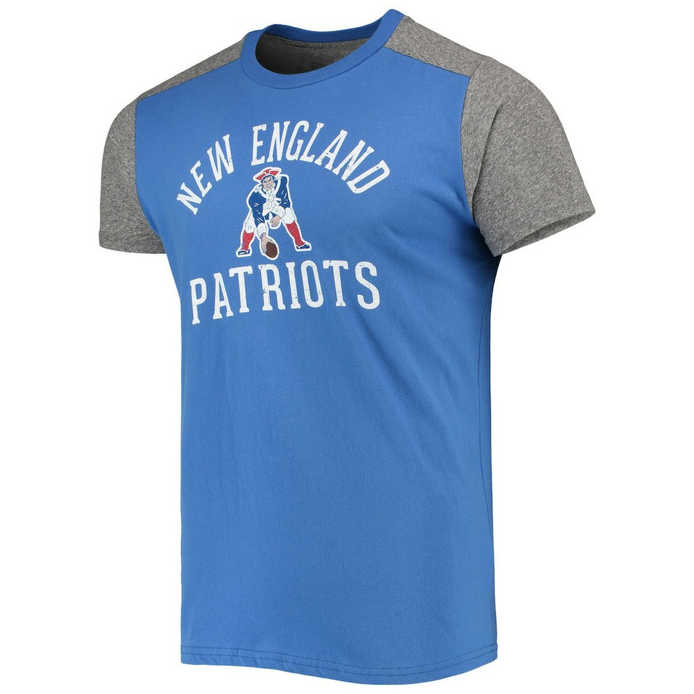 New England Patriots Majestic Threads Gridiron Classics Field Goal Slub T-Shirt Royal/Heathered Gray | NFL