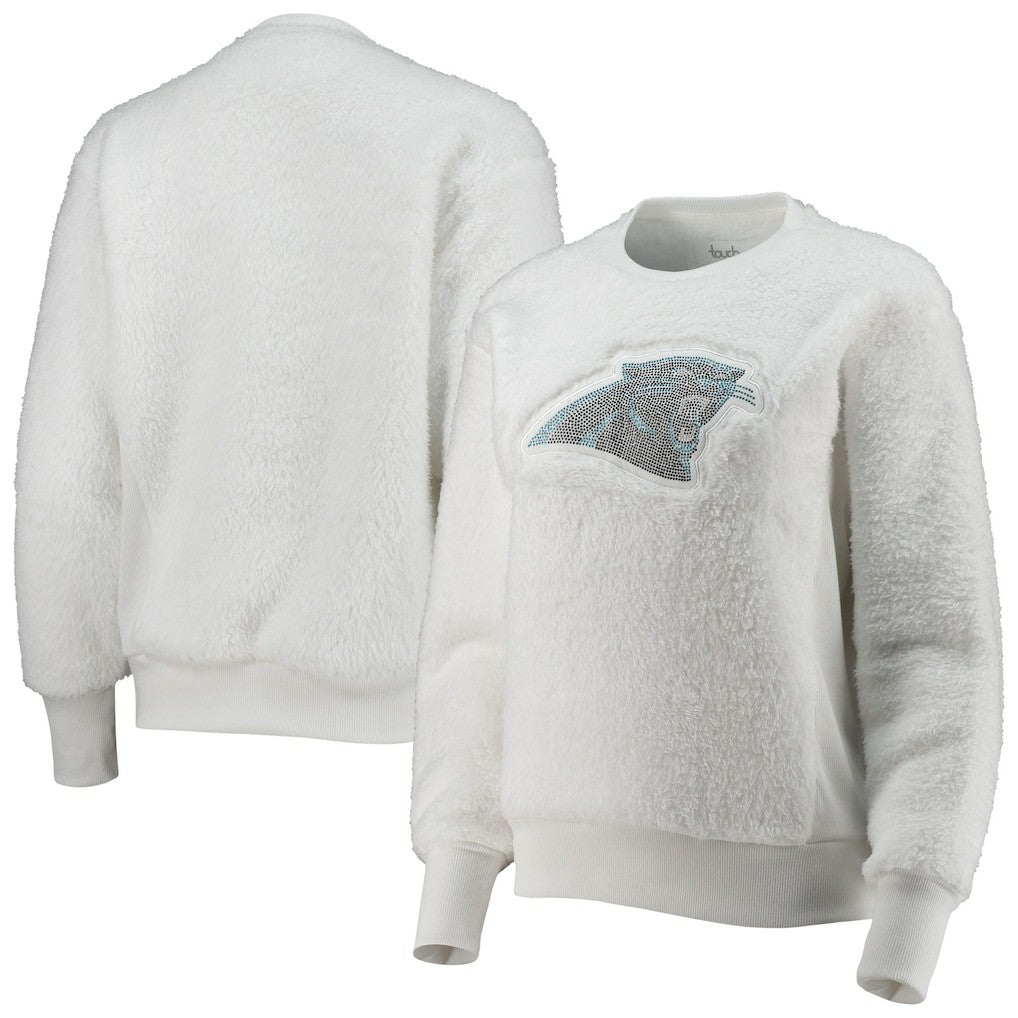 Carolina Panthers Touch Women's Milestone Tracker Pullover Sweatshirt White | NFL