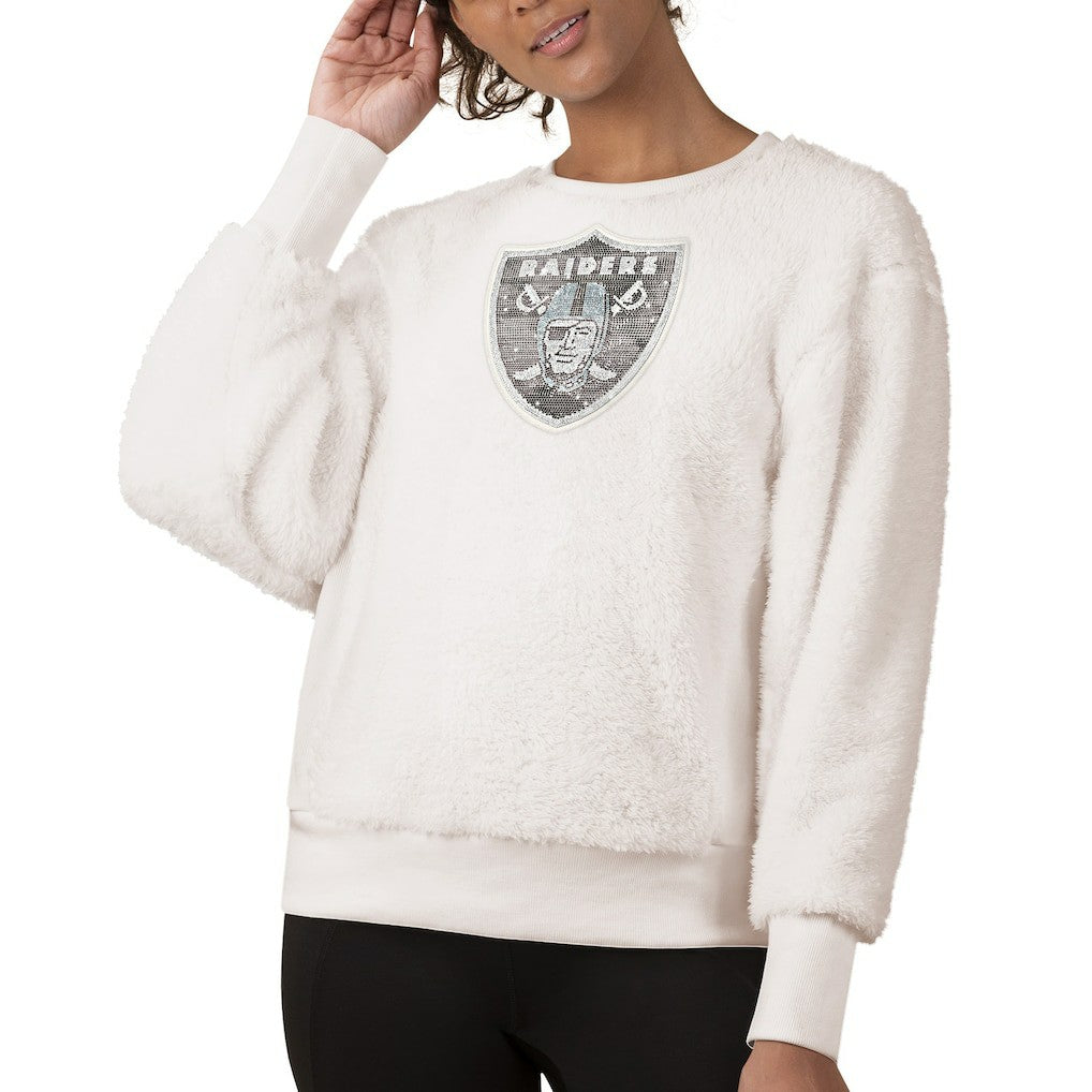 Las Vegas Raiders Touch Women's Milestone Tracker Pullover Sweatshirt White | NFL