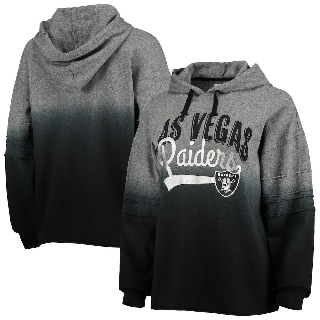 Las Vegas Raiders Touch Women's Superstar Dip-Dye Pullover Hoodie Heathered Gray/Black | NFL