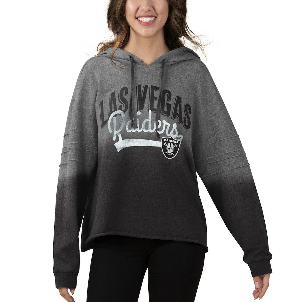 Las Vegas Raiders Touch Women's Superstar Dip-Dye Pullover Hoodie Heathered Gray/Black | NFL