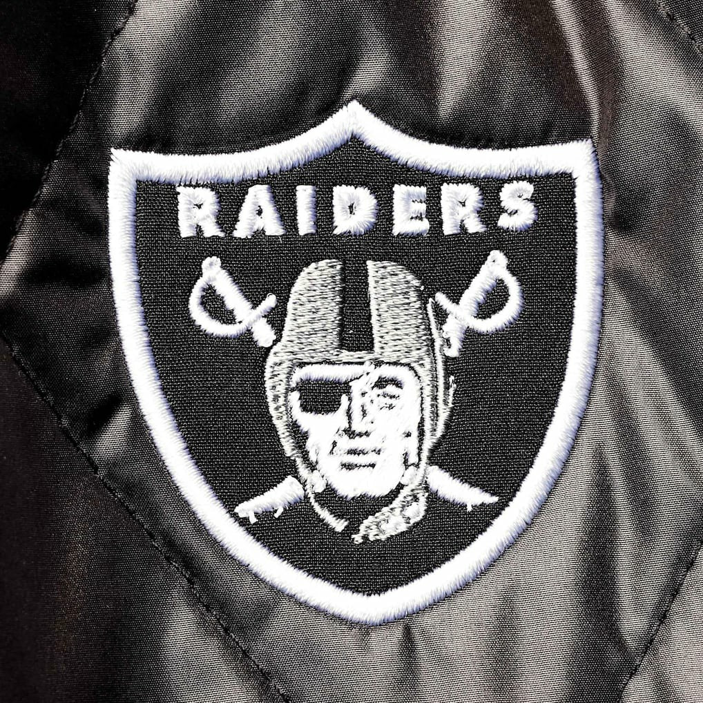 Las Vegas Raiders MSX by Michael Strahan Women's Charlotte Full-Zip Hoodie Puffer Jacket Black | NFL