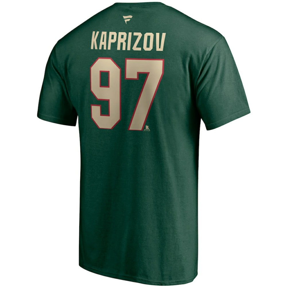 Kirill Kaprizov Minnesota Wild Fanatics Authentic Stack Name & Number T-Shirt - Green - NHL