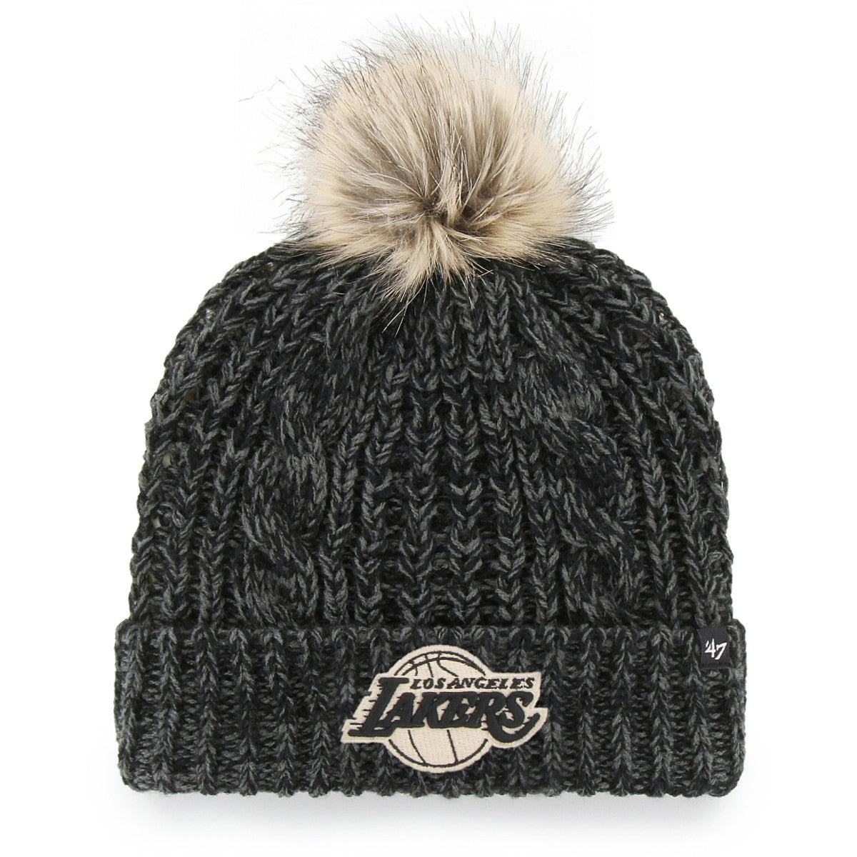 Los Angeles Lakers '47 Women's Meeko Cuffed Knit Hat with Pom Black - NBA