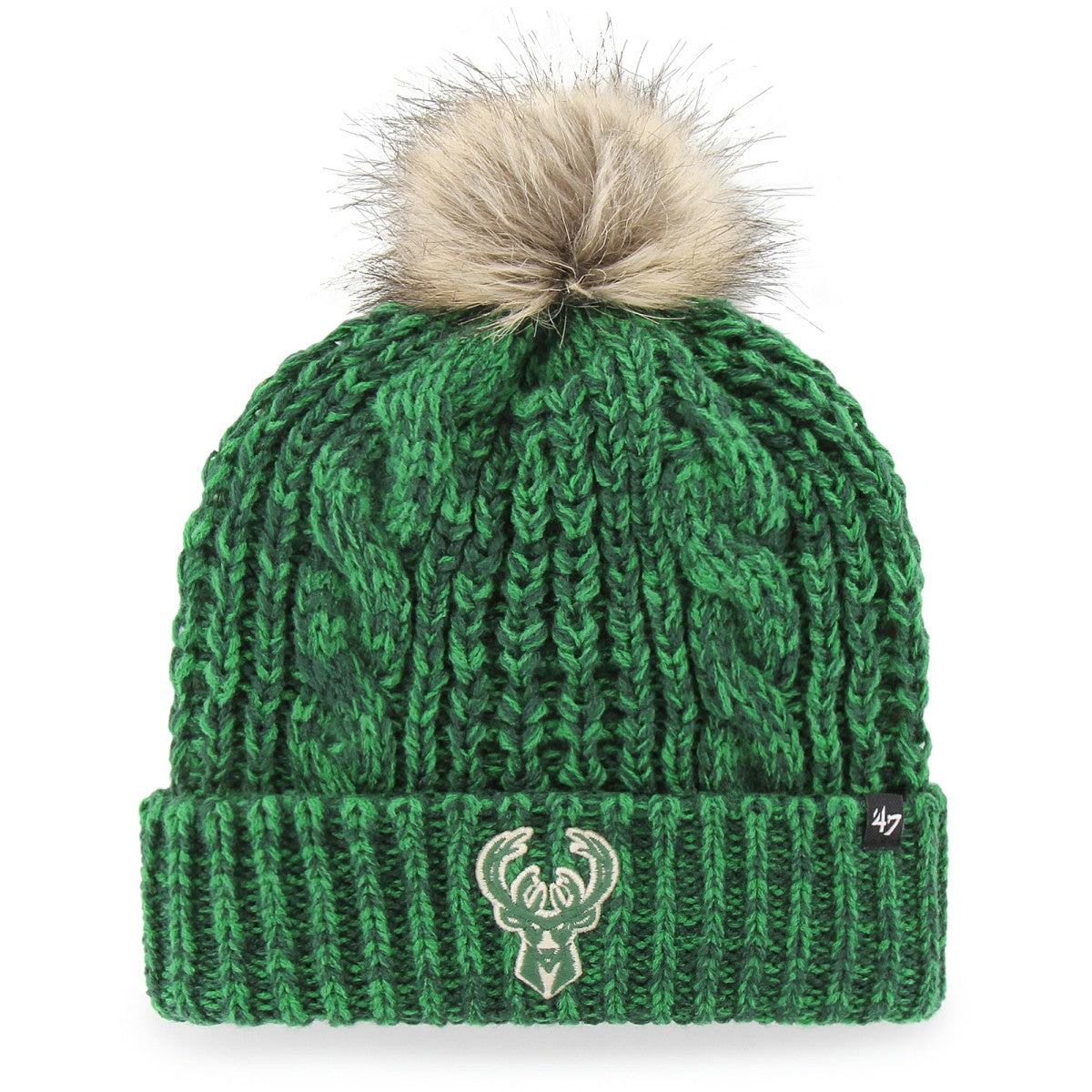 Milwaukee Bucks '47 Women's Meeko Cuffed Knit Hat with Pom Hunter Green - NBA