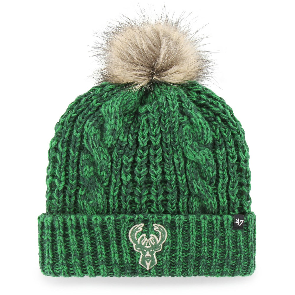 Milwaukee Bucks '47 Women's Meeko Cuffed Knit Hat with Pom Hunter Green - NBA