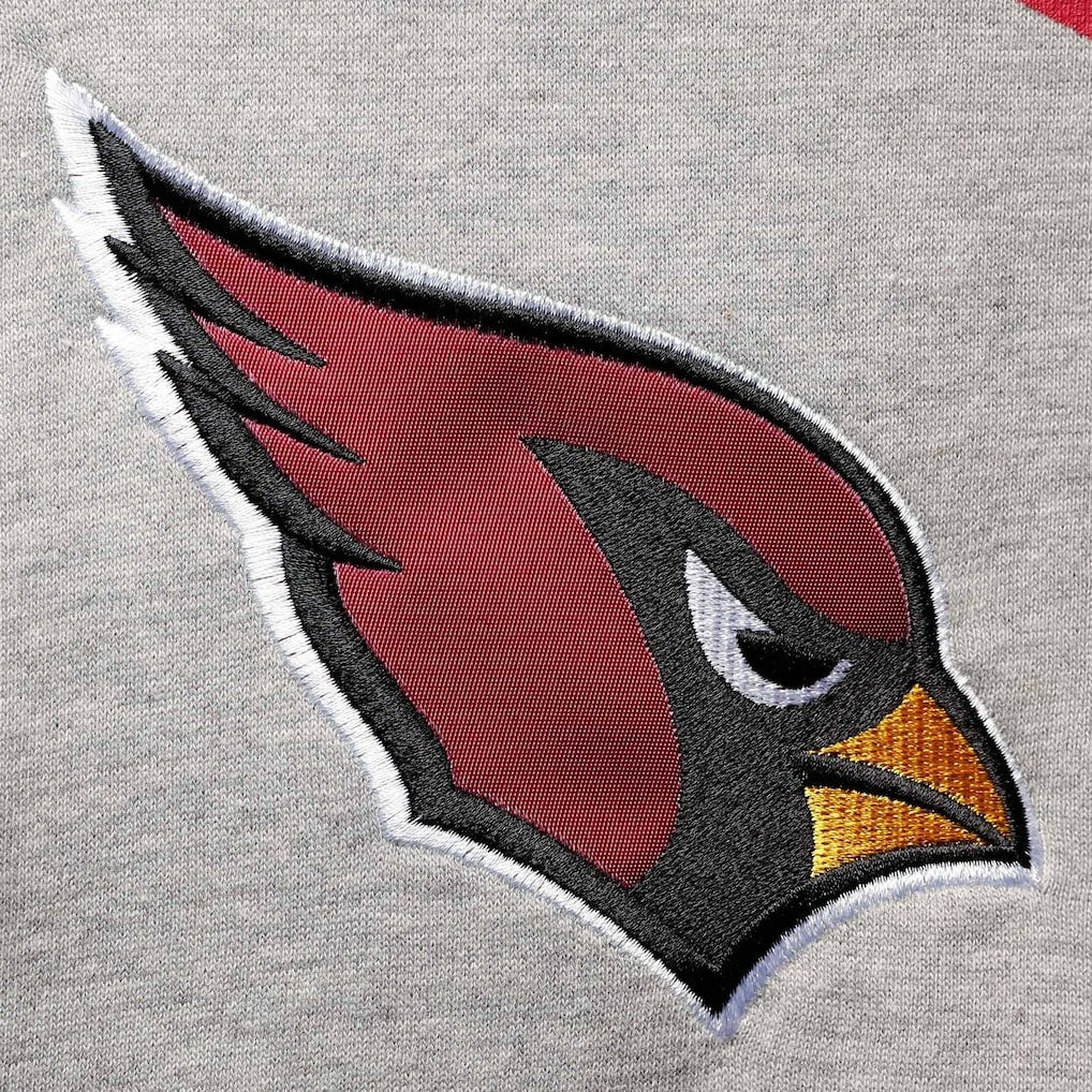 Arizona Cardinals Starter Home Run Raglan Pullover Hoodie Heathered Gray/Cardinal | NFL