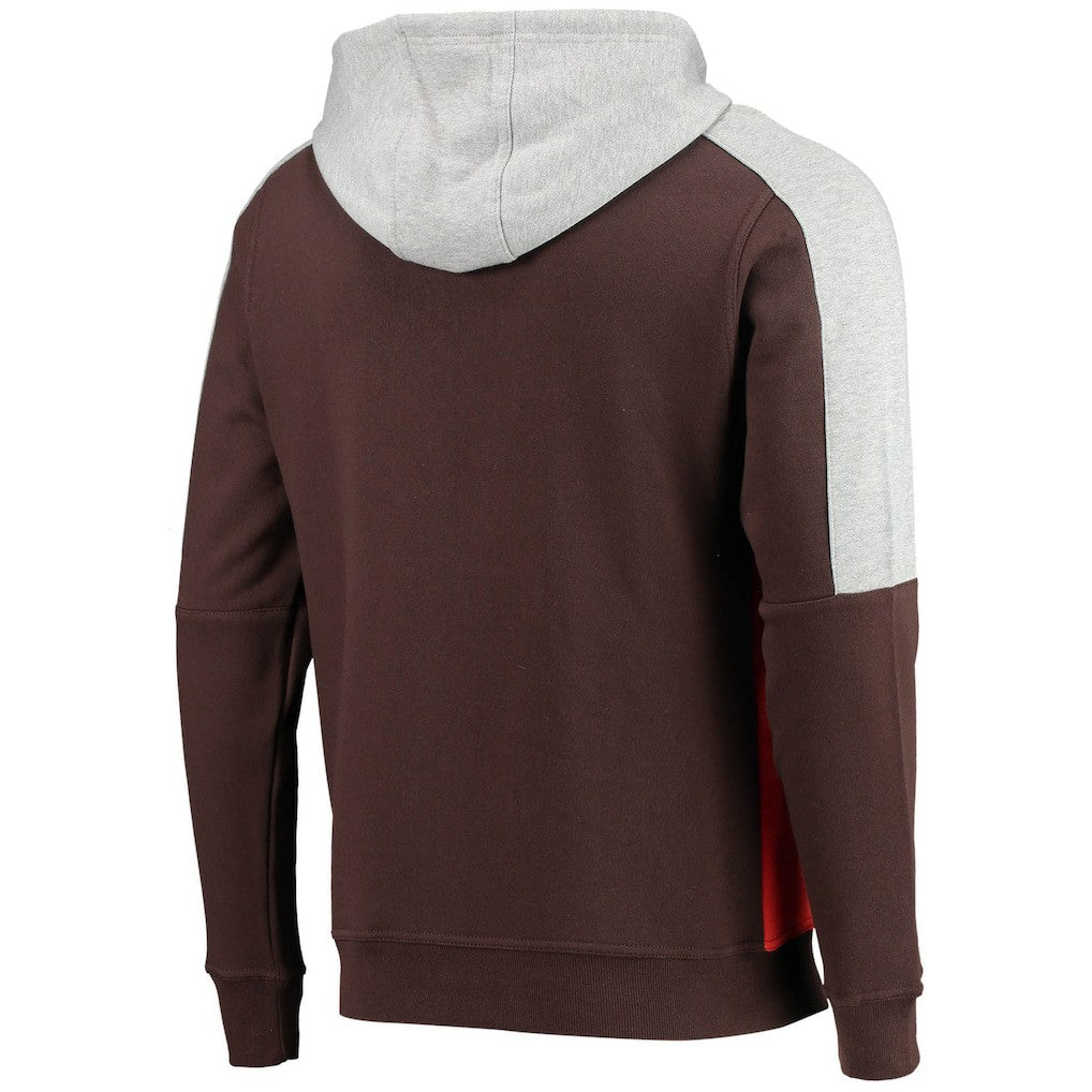 Cleveland Browns Starter Playoffs Color Block Full-Zip Hoodie Brown/Orange | NFL