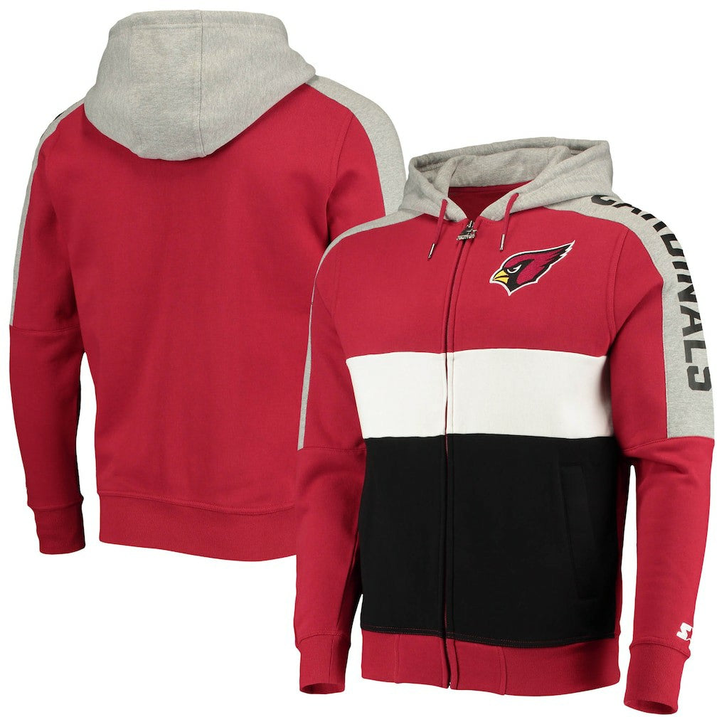 Arizona Cardinals Starter Playoffs Color Block Full-Zip Hoodie Cardinal/Black | NFL