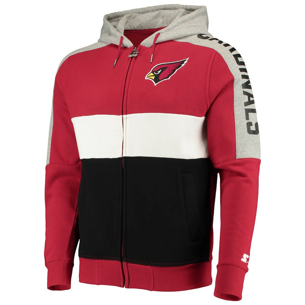 Arizona Cardinals Starter Playoffs Color Block Full-Zip Hoodie Cardinal/Black | NFL