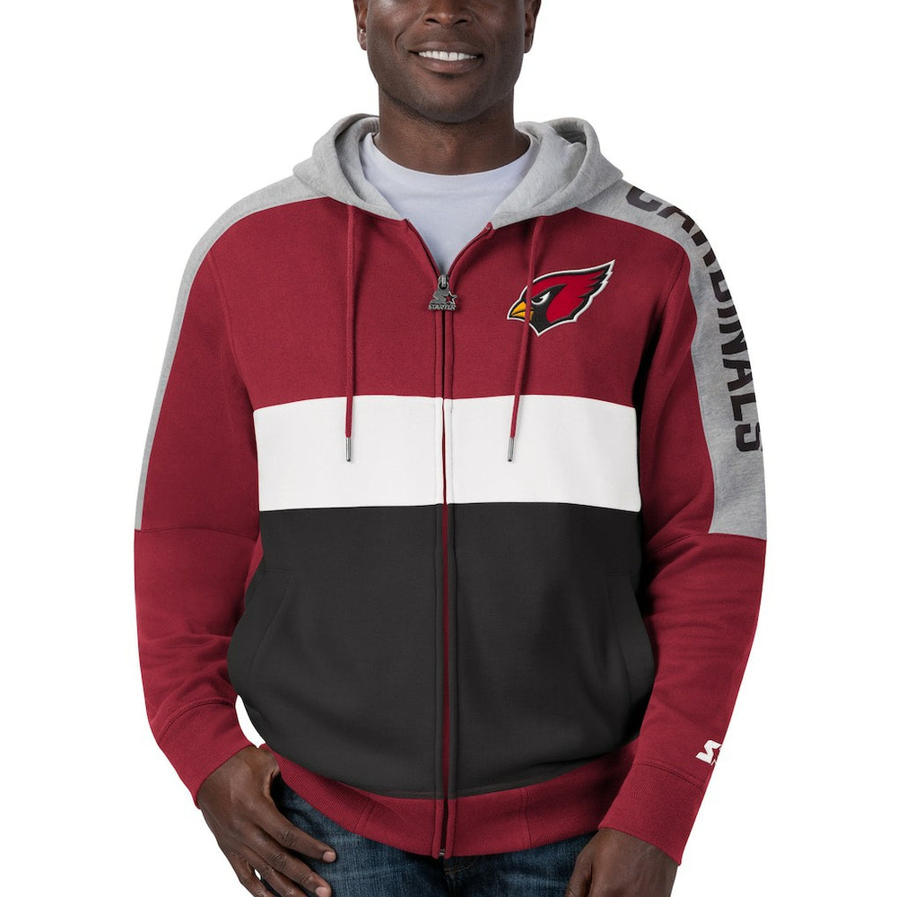 Arizona Cardinals Starter Playoffs Color Block Full-Zip Hoodie Cardinal/Black | NFL
