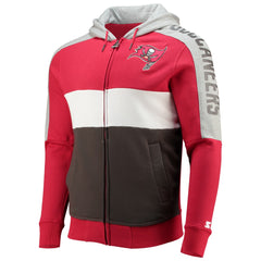 Tampa Bay Buccaneers Starter Playoffs Color Block Full-Zip Hoodie Red/Pewter | NFL